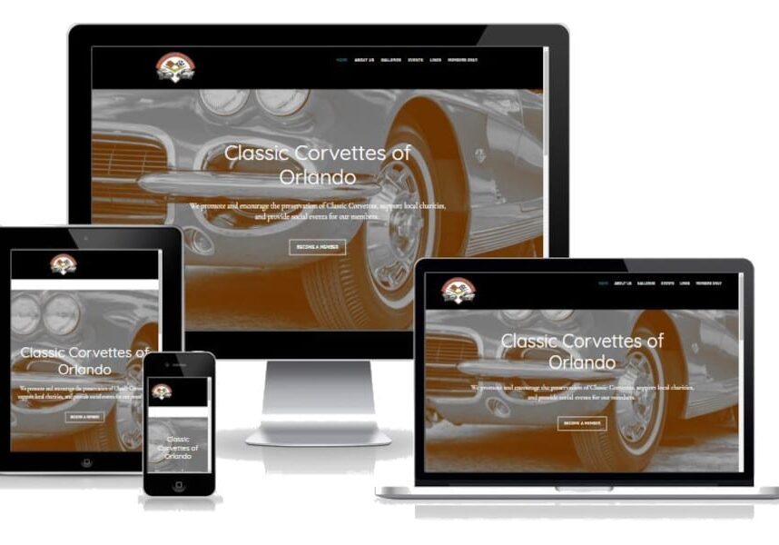 Classic Corvettes Club responsive home page