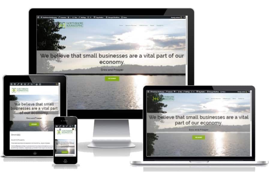 Northshore Bookkeeping responsive home page